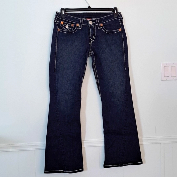 TRUE RELIGION Flare leg blue denim jeans, Size 30 - Picture 1 of 5